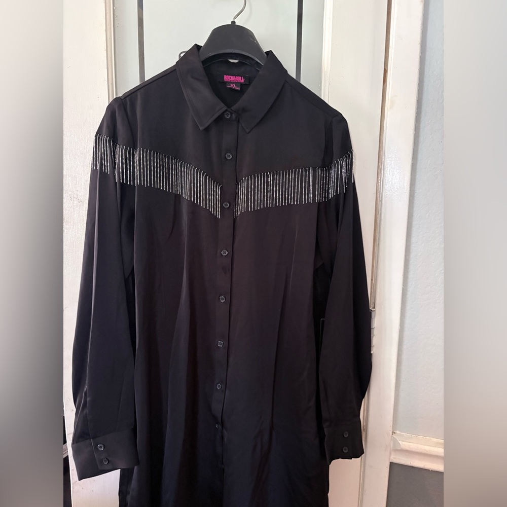 π€ Rock & Roll Cowgirl Black Fringe Dress β NWT β Size XL β PP 25/L 35 - Picture 5 of 7